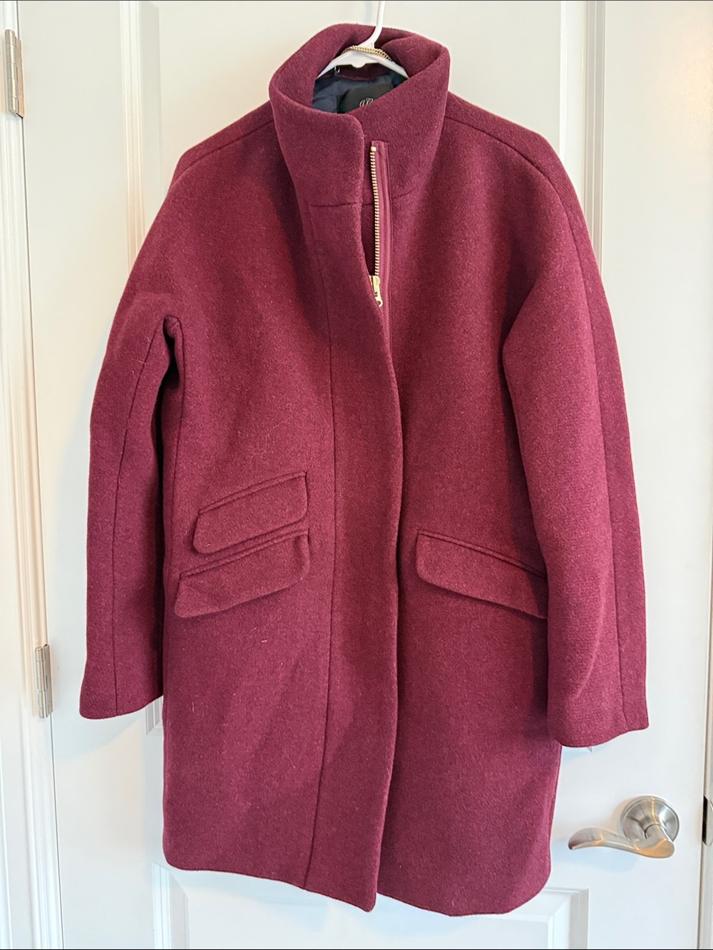 J.Crew 6 burgundy Italian Stadium Cloth wool coat 🧥